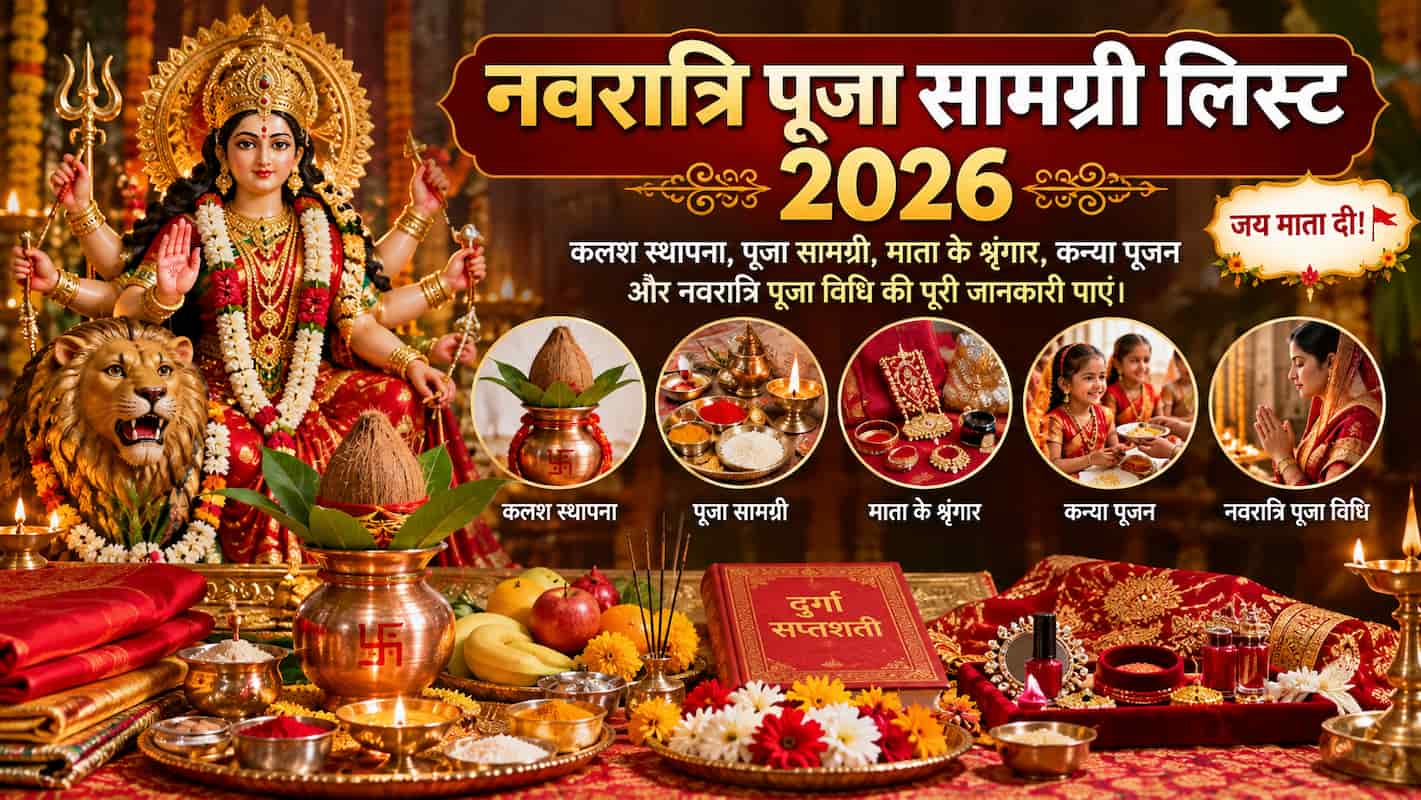 Navratri puja samagri list 2026 : कलश स्थापना से लेकर कन्या पूजन तक पूरी सामग्री